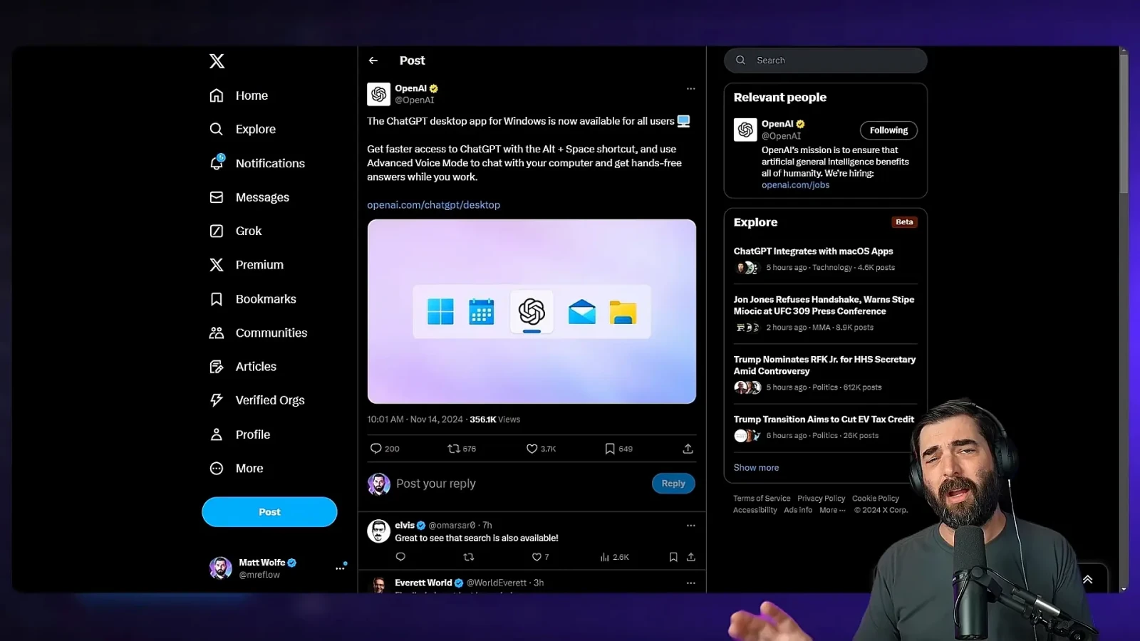 ChatGPT desktop app interface