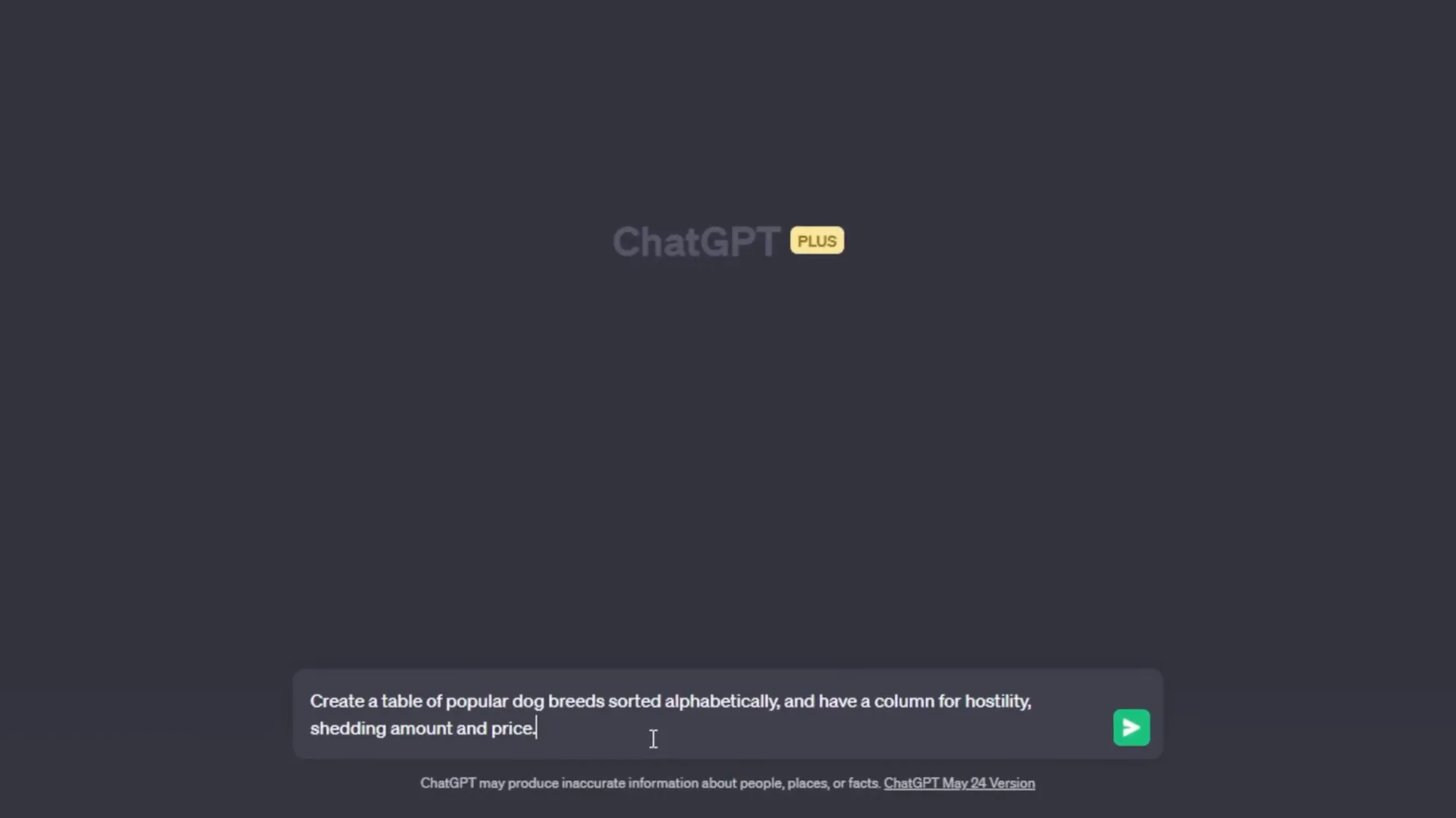 Formatted output example