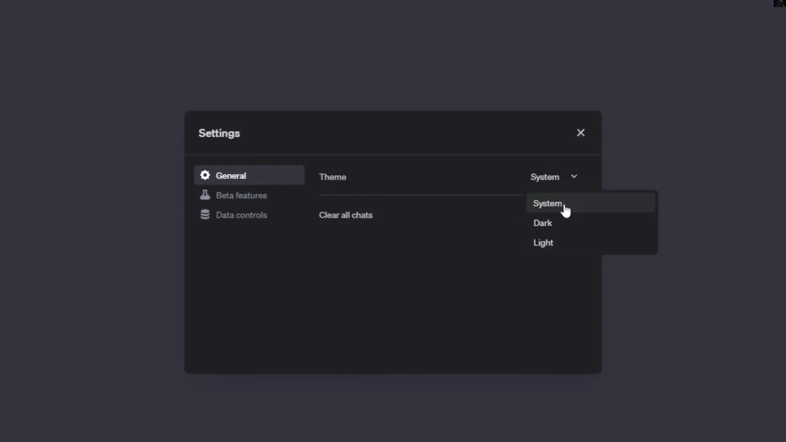 Changing dashboard appearance in ChatGPT