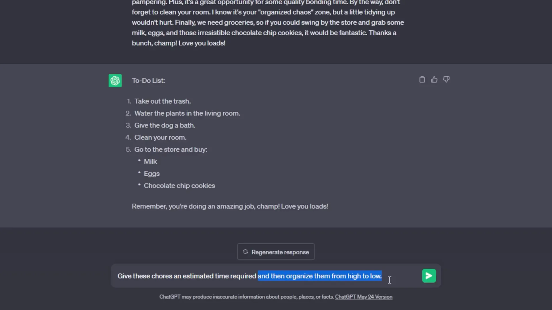 Example of follow-up questions in ChatGPT